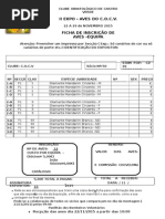 Ficha de Inscrição Equipas Expo-Aves 2015