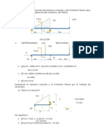 Calcular esfuerzo cortante y momento flector viga carga variable