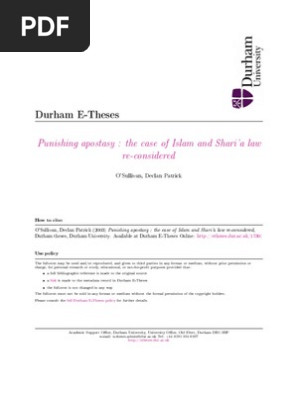Punishing Apostasy The Case Of Islam And Sharia A Law Re Considered Vol I Hermeneutics Social Research