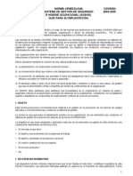 Norma COVENIN 4004-2000. Guia de Sistema de Gestion de Seguridad e Higiene Ocupacional