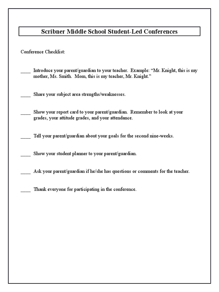 Student-Led Conferences Handout | PDF | Business