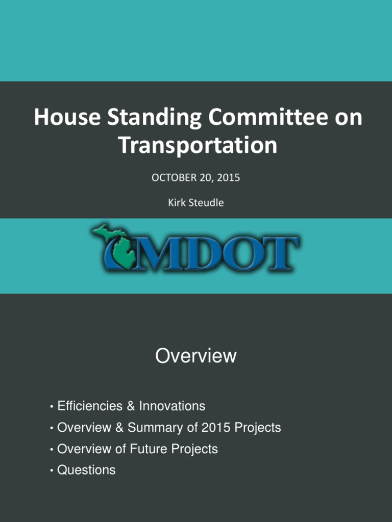MDOT Legislative Presentation | PDF | Transportation Engineering | Road ...