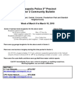 Minneapolis Police 3 Precinct Sector 2 Community Bulletin: Week of March 9 To March 16, 2010