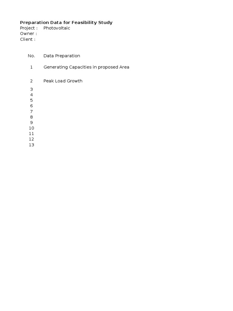 Photovoltaic Feasibility Study Data | PDF | Computers