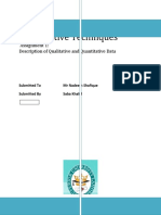 Quantitative Techniques: Assignment 1: Description of Qualitative and Quantitative Data