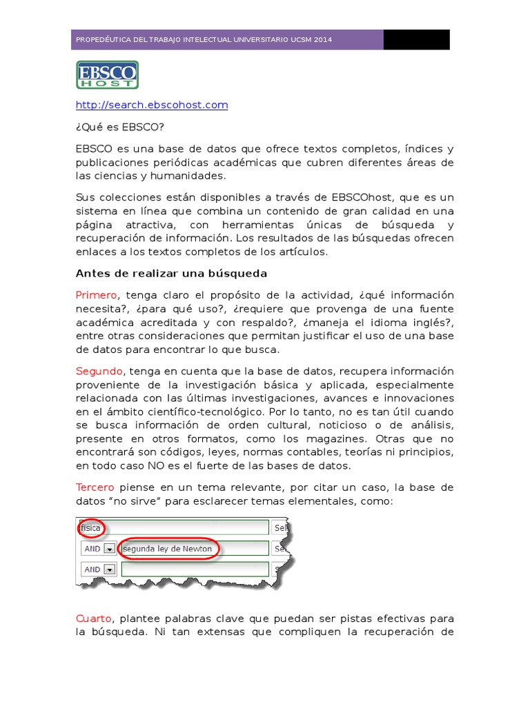 Práctica 2 Ebsco Pdf Información Bases De Datos