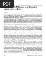 IWRM and IRBM Concepts Envisioned in Indian Water Policy