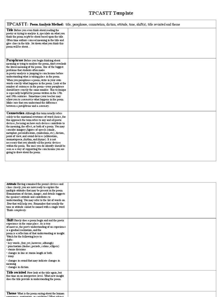 Tpcastt Template PDF Poetry Cognition
