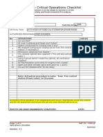 Critical CO2 System Activation Checklist