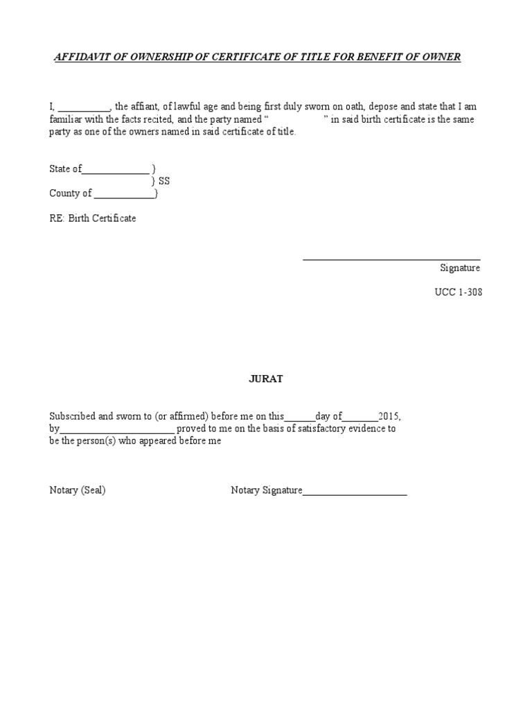 BIRTH CERTIFICATE AFFIDAVIT FORM PDF visual data 6