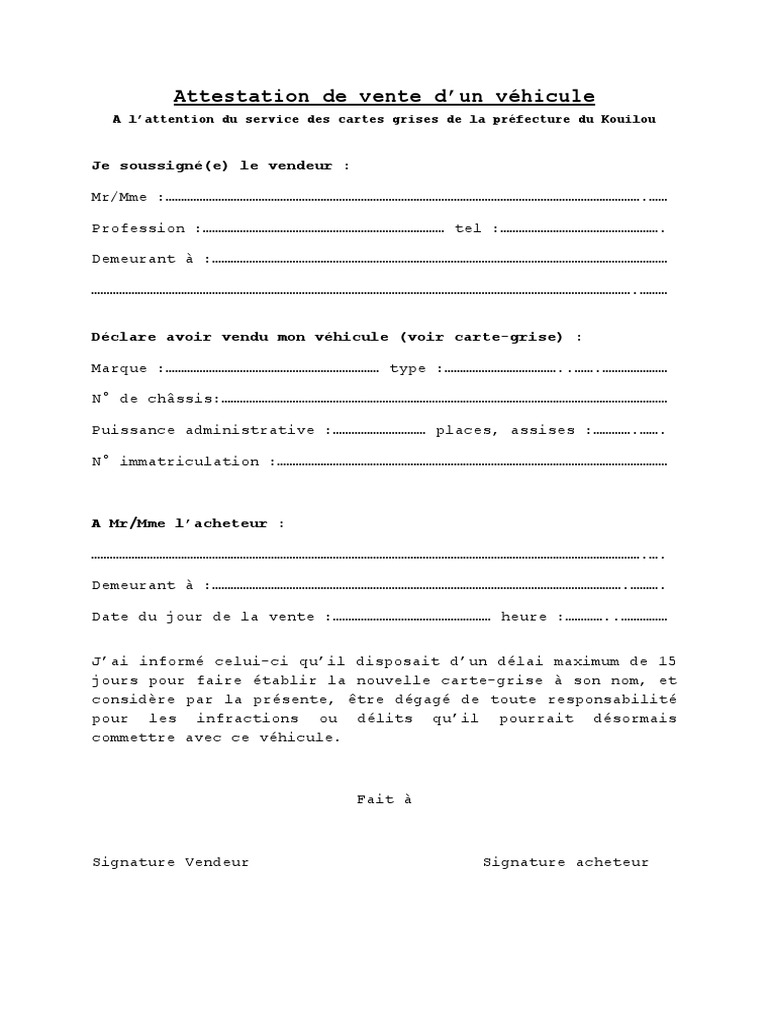 Fin D Usage Dmonstration Pour Vente Du Vhicule