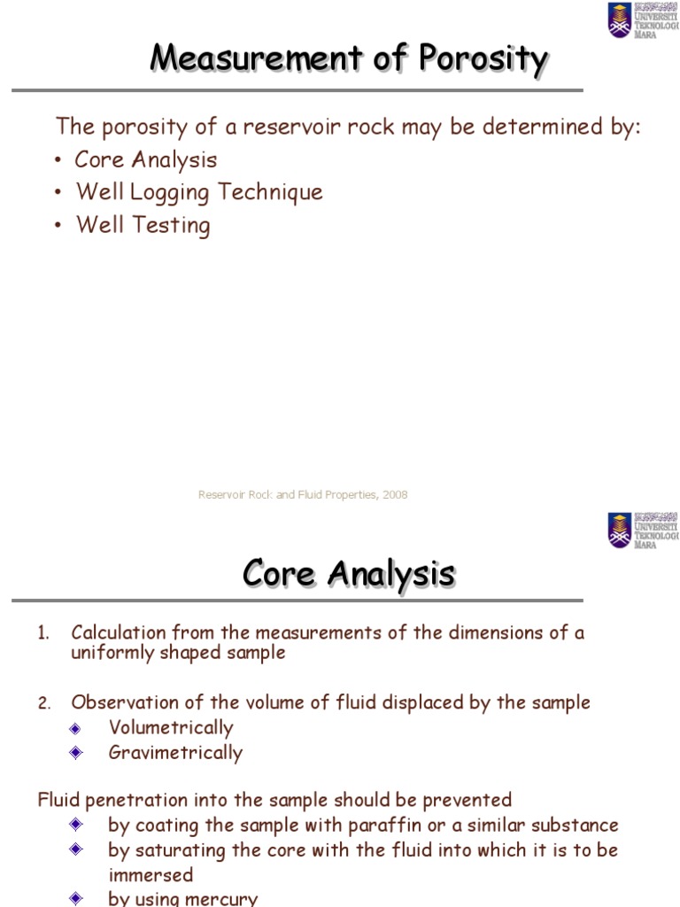 Reservoir Rock and Fluid Properties II Permeability (Earth Sciences