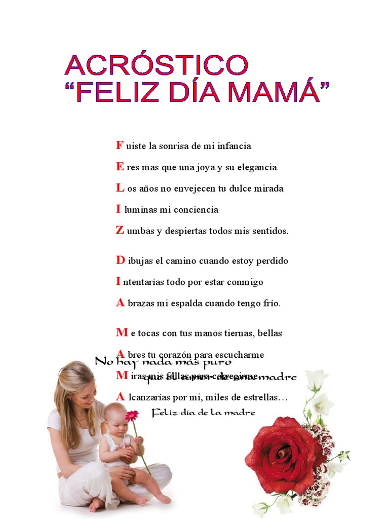 Acrostico - Feliz Dia Mama | PDF