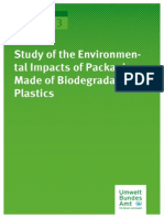 Study of the Environmental Impacts of Packagings Made of Biodegradable Plastics