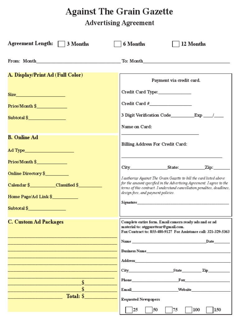 Atg PG 5 Advertising Agreement Oct 2015 | PDF