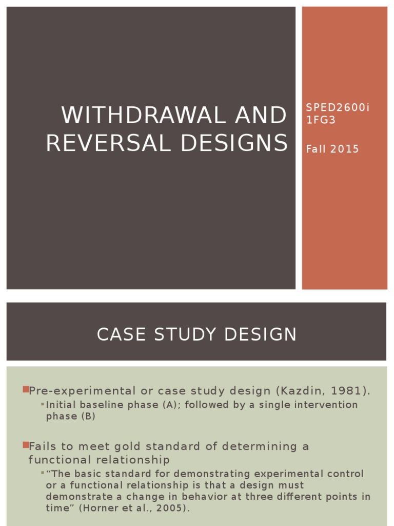 reversal and withdrawal designs Psychological Concepts Psychology