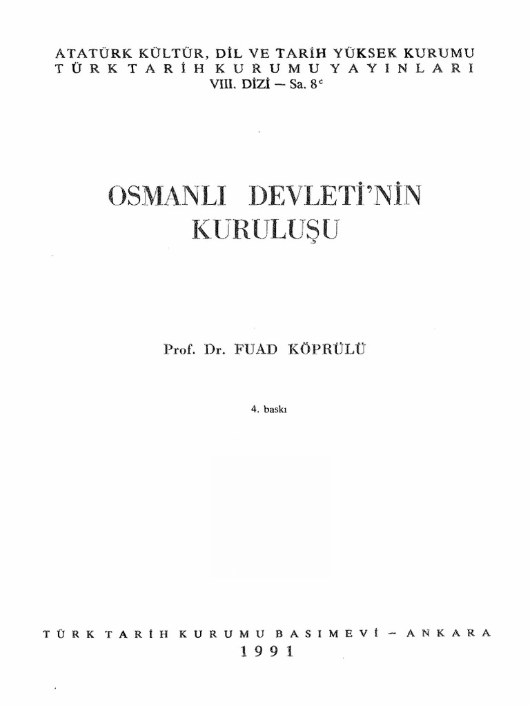 M Fuad Koprulu Osmanli Devleti Nin Kurulusu Pdf