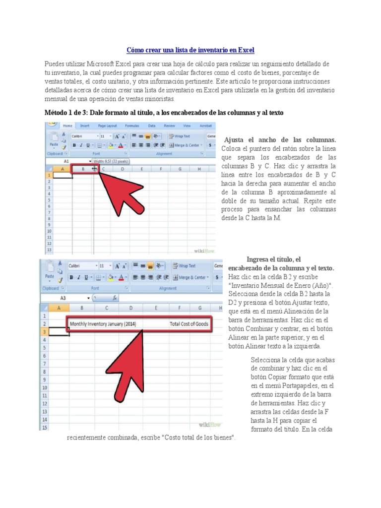 Cómo Crear Una Lista de Inventario en Excel | Point and  