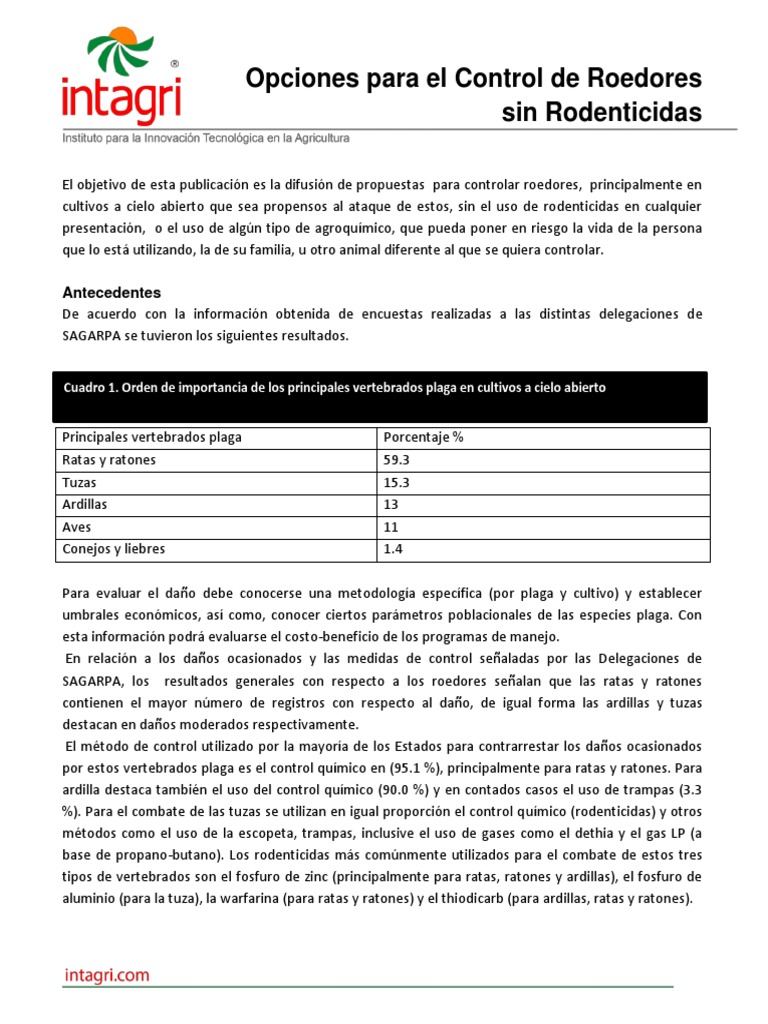 Control de Roedores | PDF | Roedor | Plaga (organismo)