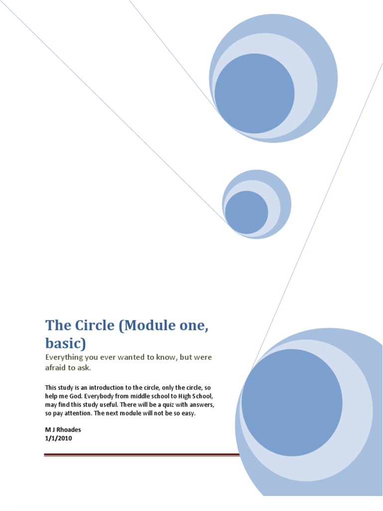 The Circle (Module One, Basic) : Everything You Ever Wanted To Know ...