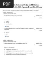 Final Exam DB Design and Programming