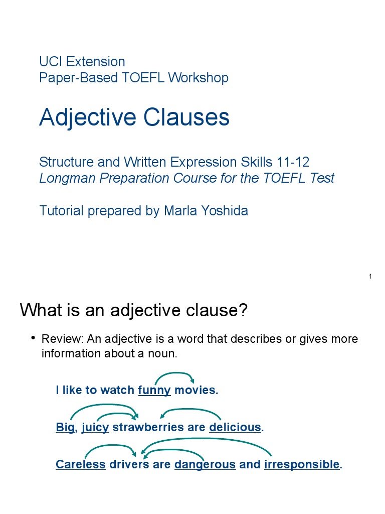 skills 11-12 adjective clauses | Adjective | English Grammar