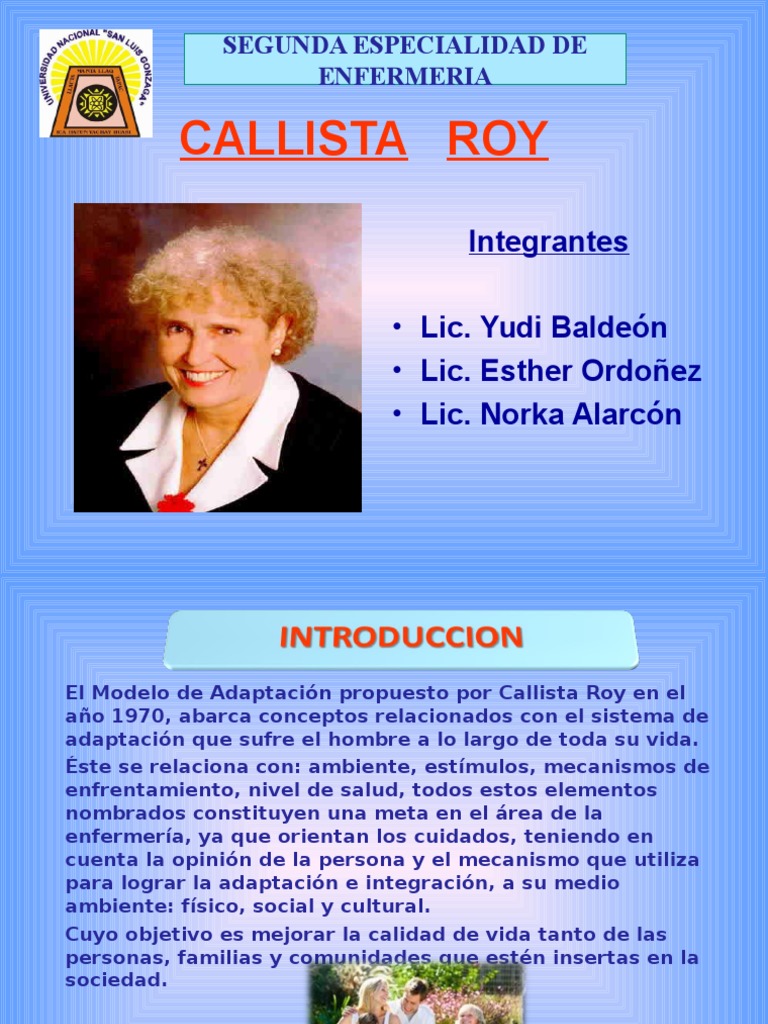 Modelo de Adaptacin de Callista Roy | PDF | Enfermera | Adaptacin