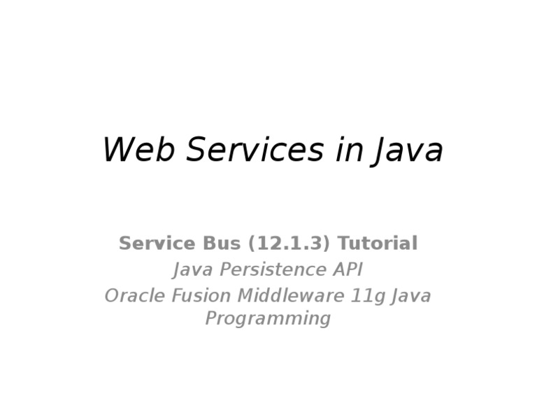 Java Web Services and Persistence Guide | PDF