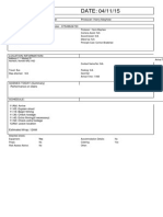 CALL SHEET For Stair Location