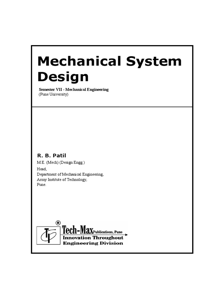 Mechanical System Design Book Pdf Techmax Roseflowerartdrawing