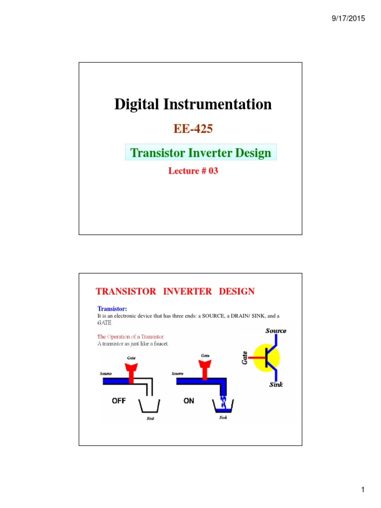 Transistor Inverter Design Overview | PDF | Field Effect Transistor | Cmos