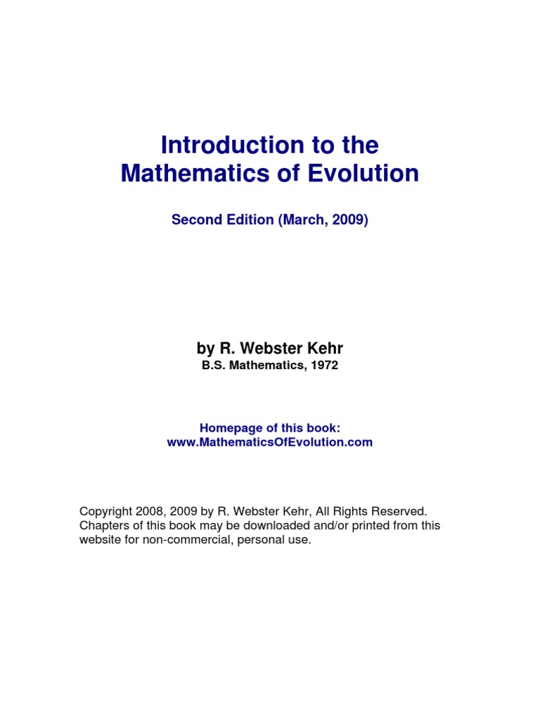 Mathematics Of Evolution Naturalism Philosophy Science