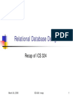 Relational Database Design:: Recap of ICS 324