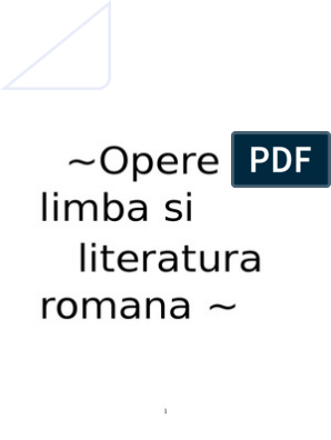crash Stick out Distribution Opere Limba Si Literatura Romana | PDF