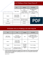 schedule of wedding fees 2015