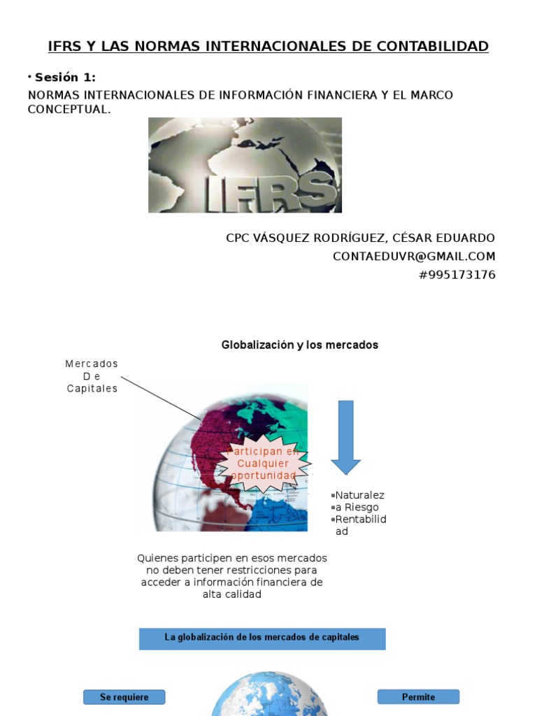 Las Niif y El Marco Conceptual normas internacionales de INFORMACION FINANCIERA Economía