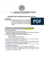 Reglamento de Hoja de Dialogo - Iº Interescuelas de Filosofia Del Derecho