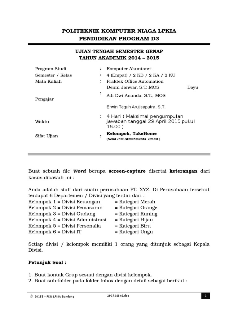 Contoh Soal Office Automation