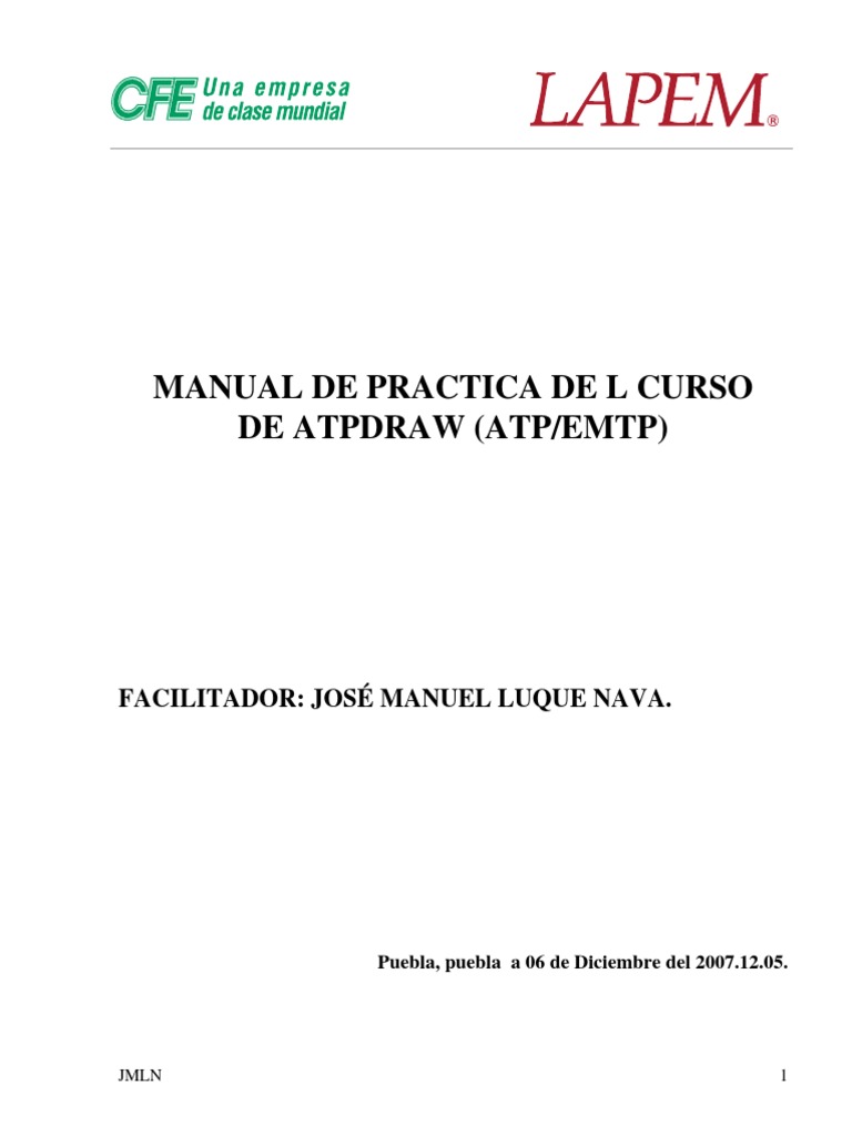 Manual de Práctica de ATPDraw | PDF | Línea de transmisión | Transformador