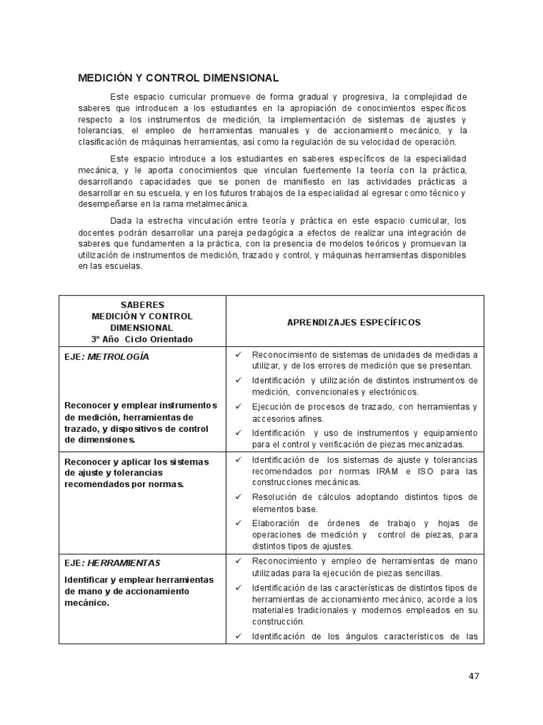 Medición y Control Dimensional | PDF | Herramientas | Mecanizado