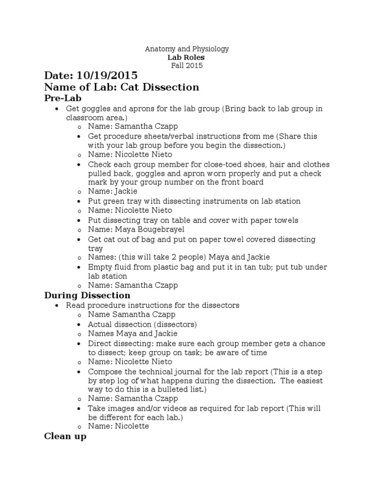 Lab Roles | PDF | Science & Mathematics