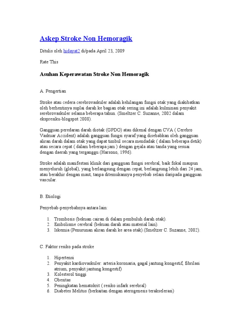 Contoh Askep Stroke Infark - Simak Gambar Berikut Contoh Askep Stroke Infark - Simak Gambar Berikut