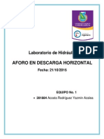 Aforo en Descarga Horizontal Individual