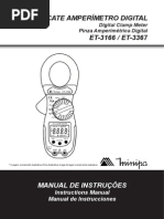 Manual Alicate Amperímetro Digital Et-3166 Br