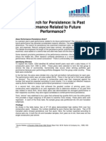 The Search For Persistence: Is Past Performance Related To Future Performance?