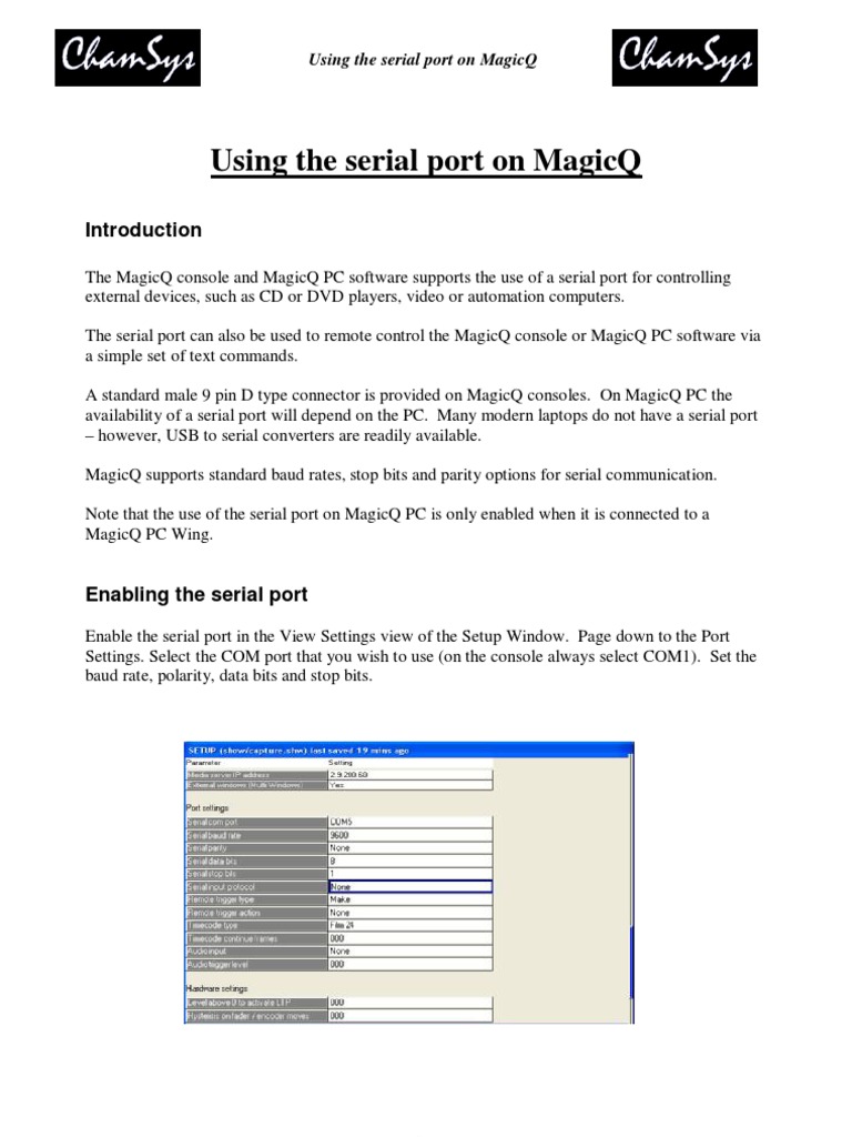 MagicQ Serial Port | PDF | Personal Computers | Information And ...