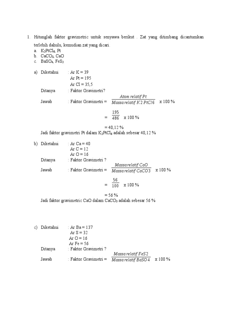 Contoh Soal Kimia Analitik Dunia Sosial