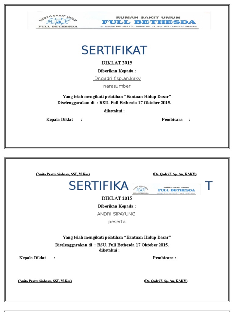 doc sertifikat BHD PELATIHAN SERTIFIKAT