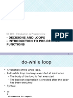 Decisions and Loops - Introduction To Pre-Defined Functions