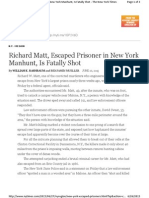 Richard Matt, Escaped Prisoner in New York Manhunt, Is Fatally Shot